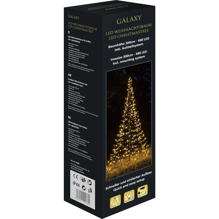 LED Tannenbaum Galaxy 300 cm 480 warmweiße LED, mit Aufstellmast – Bild 3