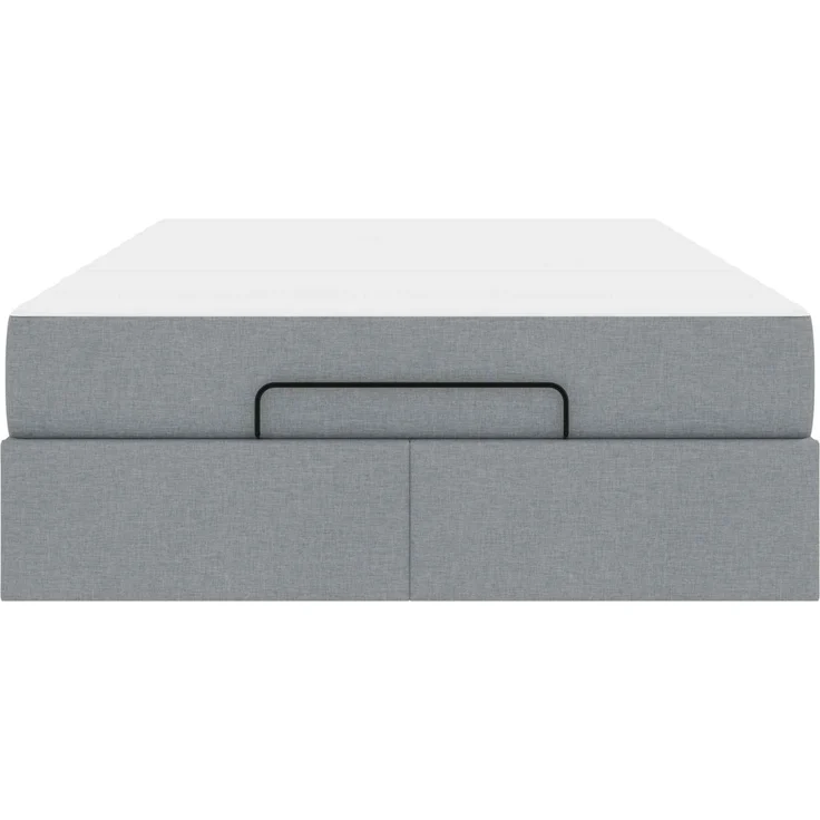 vidaXL Bettgestell mit Matratze mit Matratze 2 pcs Hellgrau Stoff 3399480 – Bild 5