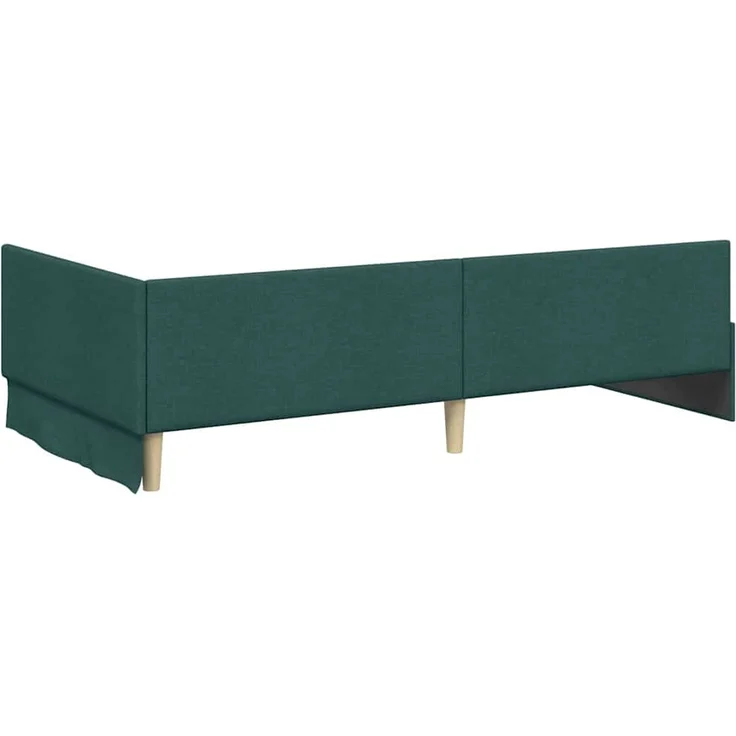 vidaXL Eckbettgestell mit Matratze 2 stk. Dunkelgrün 90 x 190 cm Stoff 3393593 – Bild 9