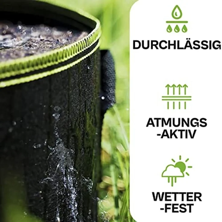 Praknu Pflanzkübel Pflanzsack 15L - 3 STK aus Vliesstoff mit 3 Schilder zum Beschriften (3er Set, 3 St), mit Griff - Für Gemüse, Pflanzen & Blumen - Stofftöpfe - Grow Töpfe – Bild 5