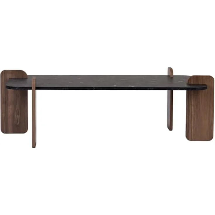 Stilvoller Couchtisch, Lotus & Walnuss, 120 x 60 x 35 cm | 100% melaminbeschichtet, 18 mm stark | Werkzeuglose Montage – Bild 6