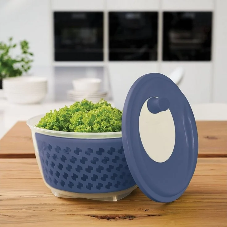 Rotho Salatschleuder FRESH 4,5l l, iris blau – Bild 2