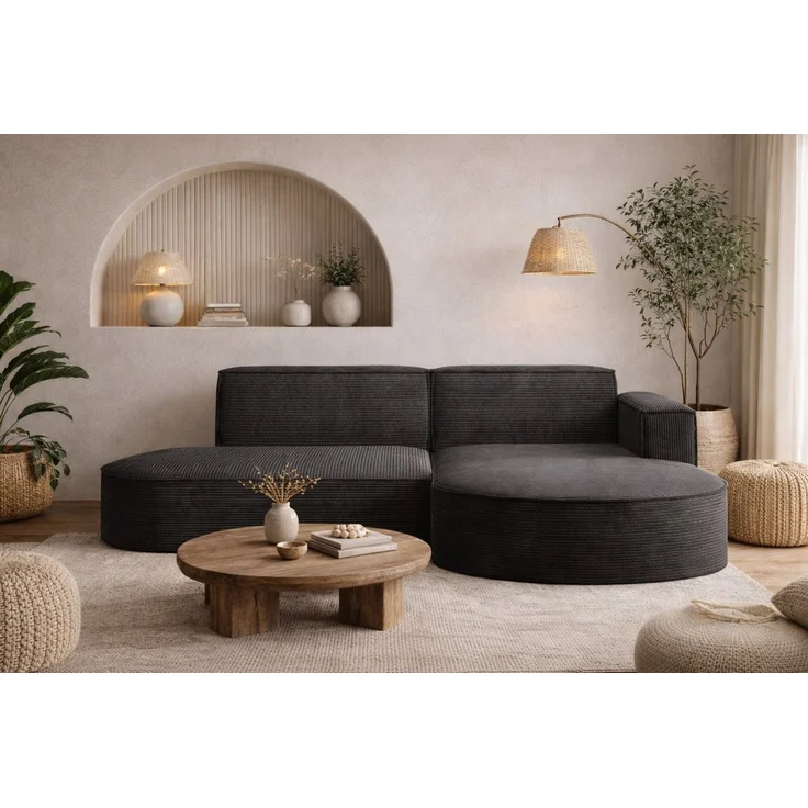 Kaiser Möbel Ecksofa Designer MODENA STUDIO L stoff Cord, Ecksofa, Cord Sofa, L-Form, Links/Rechts wählbar – Bild 5