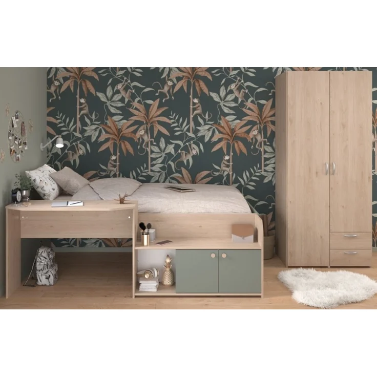 Parisot Kinderzimmer und Jugendzimmer Matre in Eiche und grün Set 2-tlg. – Bild 2