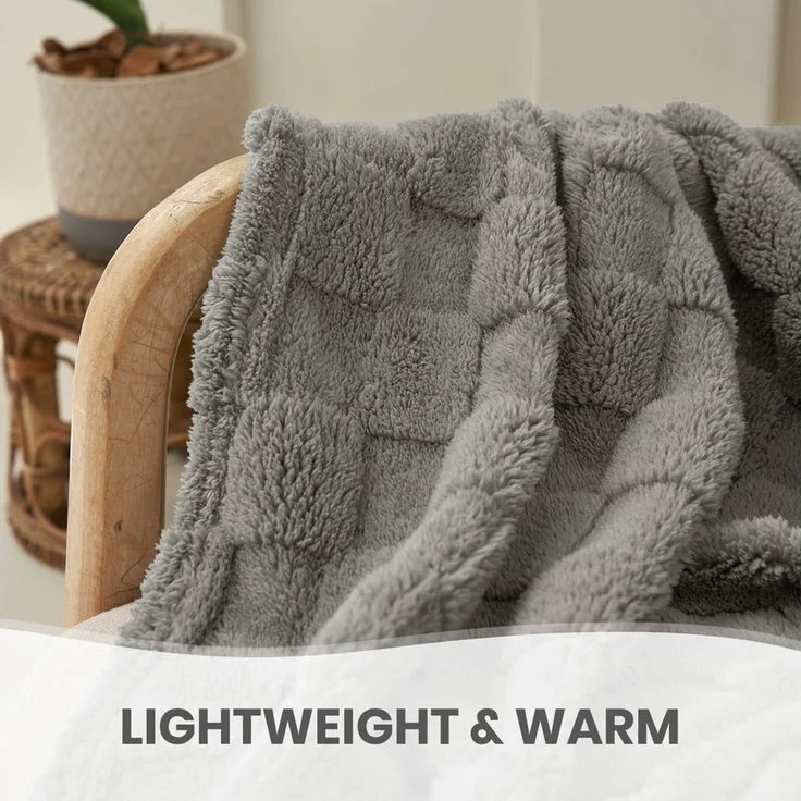 Good Nite Tagesdecke Gemütliche Fleecedecke - flauschig & kariert für alle Jahreszeiten, Flauschig, Weich, Bequem, Leicht – Bild 3