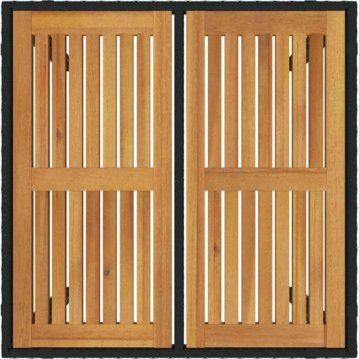 vidaXL Garten Essgruppe 3 pcs Schwarz und Braun Poly-Rattan 3365434 – Bild 7