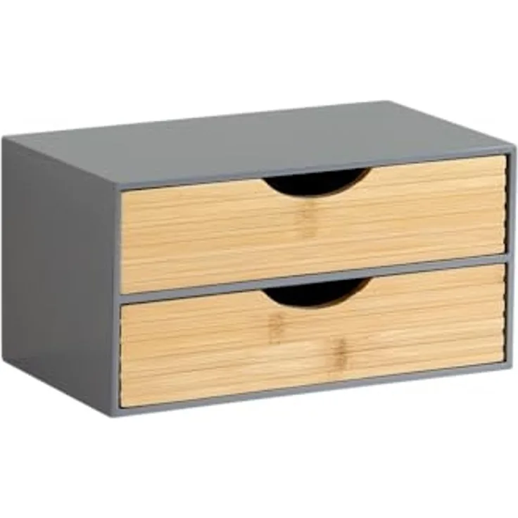 KESPER 58963 Organizer mit 2 Schubladen, grau, FSC / Mini-Kommode