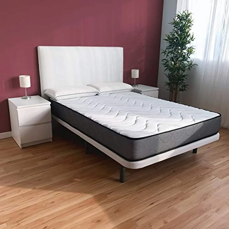 DUÉRMETE ONLINE Elda Viskoelastische Matratze, fest und komfortabel, Anti-Milben und antibakteriell, Gesicht für Winter/Sommer, Höhe 22 cm, 105 x 190 cm – Bild 2