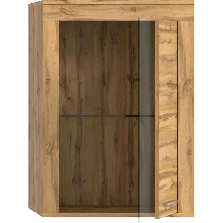 xonox. home Wohnen Jam X8BM9T40 Vitrine Glasvitrine Dekoschrank Glas-Kommodein in Wotan Eiche Melamin, ca. B/H/T: 600 x 86 x 35 cm – Bild 1