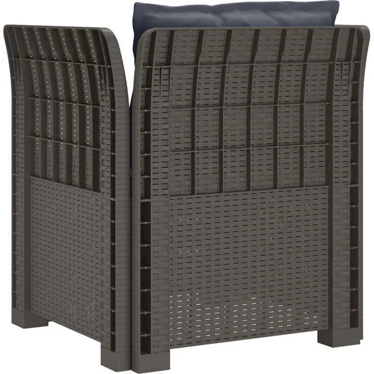 vidaXL 1-Sitzer Sessel mit Kissen Rattan-Look PP Hellgrau 8011883 – Bild 5