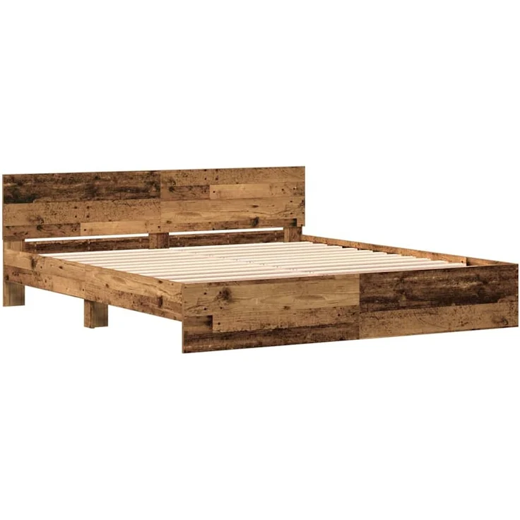vidaXL Bettgestell mit Kopfteil Altholz 180 x 200 cm Holzwerkstoff 3378499 – Bild 4