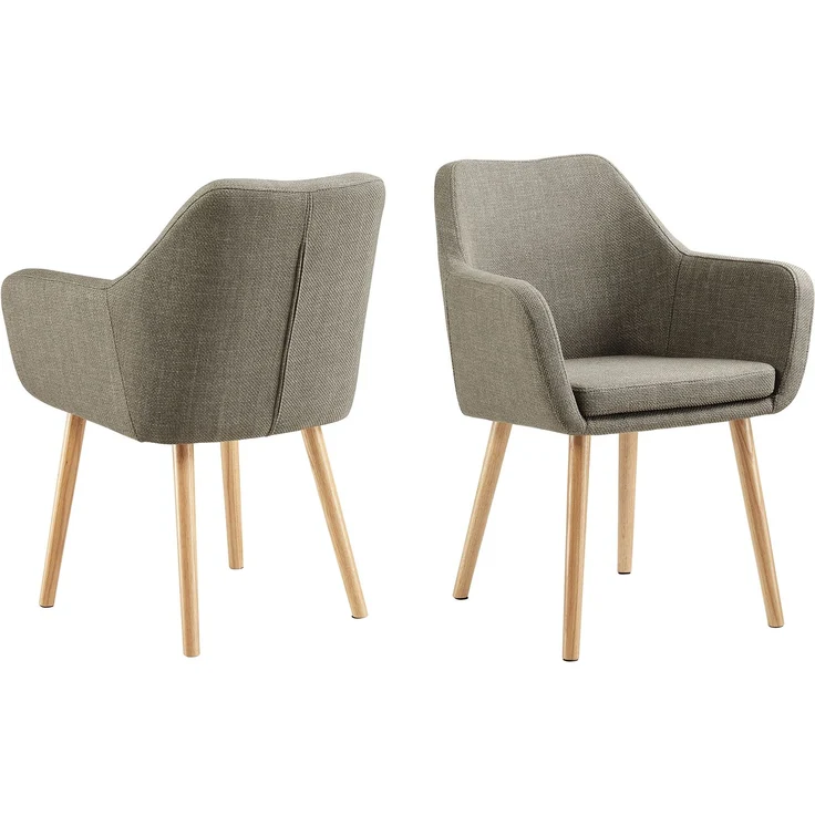 SalesFever Armlehnstuhl aus Strukturstoff – Massivholz-Eichenbeine, skandinavisches Design – Bild 5