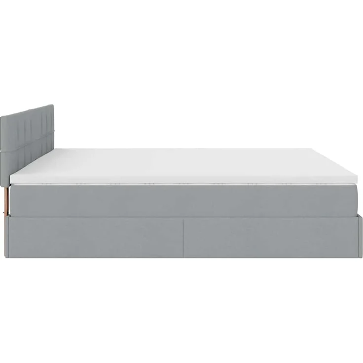 vidaXL Ottoman-Bett mit Matratze Hellgrau 200x200 cm Stoff 3311484 – Bild 9