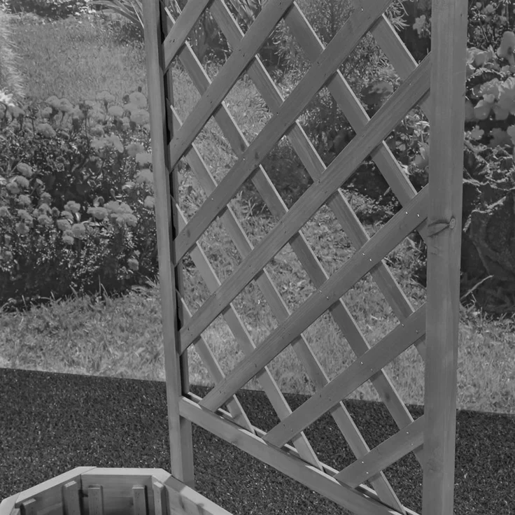 Spalier mit Blumenkasten Rankgitter Rosengitter Rankhilfe Rankkasten Rosen weiß – Bild 4