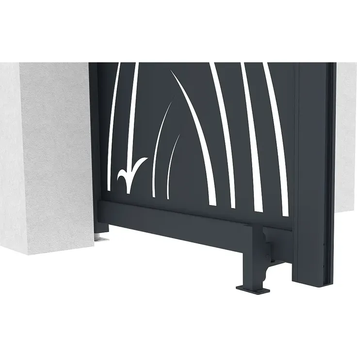 Vente-unique - BRAMENO Side gate Metall Grau - B 4,6 cm x H 176 cm x L 103 cm – Bild 7
