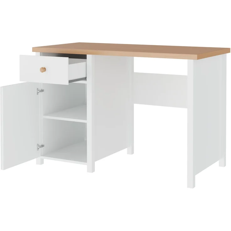 Schreibtisch Story 1D1S SO03 (Farbe: Sandbeige + Vicenza Eiche Weiß Gekalkt) – Bild 2