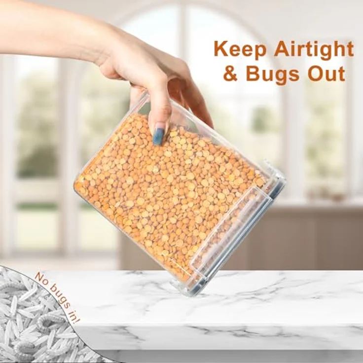 GoMaihe Vorratsdosen 28 Set, Aufbewahrungsbox Küche Organizer, Luftdicht Vorratsbehälter Plastik mit Deckel, Vorratsdose für Müsli Mehl Kaffeebohnen Cornflakes Aufbewahrung, 2L 1.4L 0.8L 0.32L 0.06L – Bild 5
