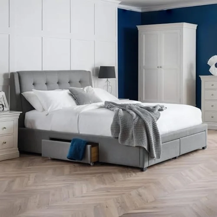 Julian Bowen Fullerton Bett mit 4 Schubladen, grau, Doppelbett – Bild 1