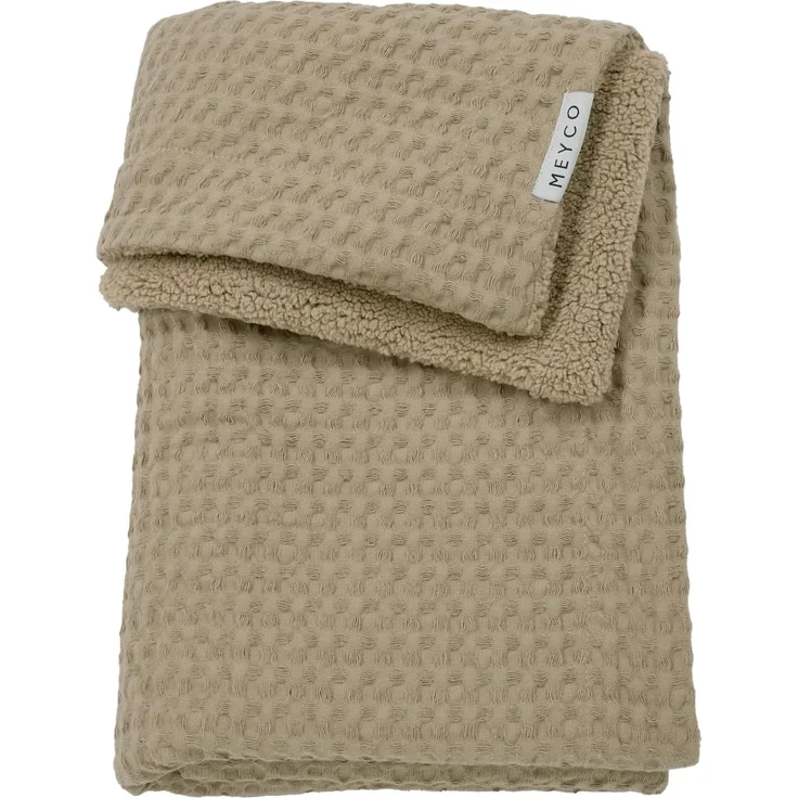 Meyco Waffel Teddy Wiegen-Decke - 75 x 100 cm - Ta – Bild 1