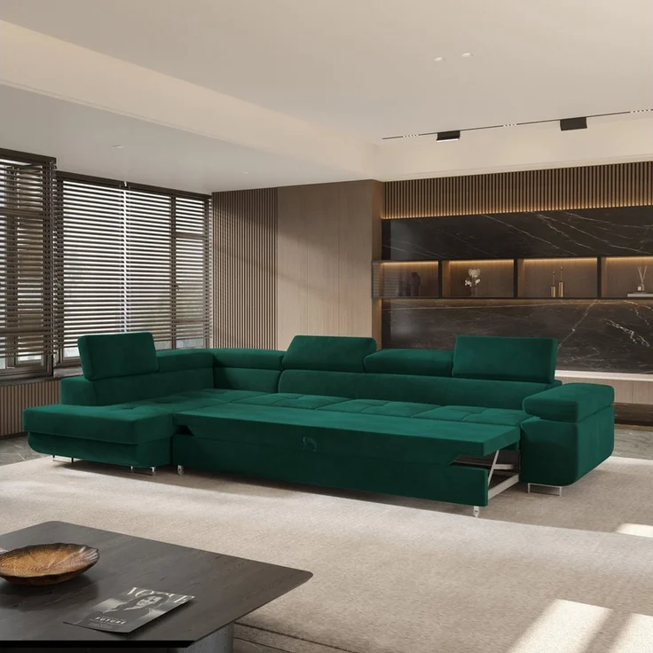 Masseno Ecksofa VICENTE mit Schlaffunktion L-Form, Sofa mit Bettkasten – Bild 4