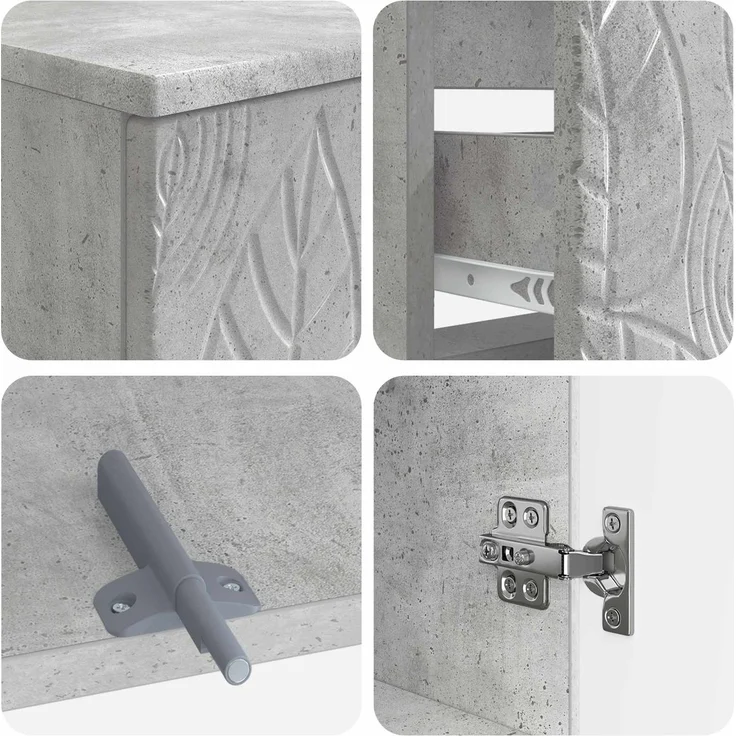vidaXL 2-teiliges Badezimmer Schrank Set DELFT Betongrau Holzwerkstoff 3417543 – Bild 6