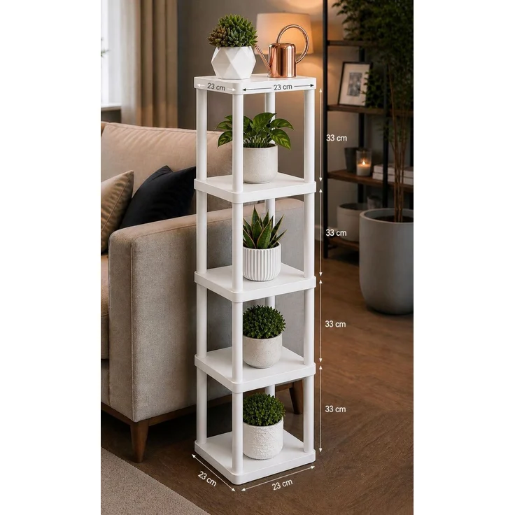 Skye Decor 'Sakura 5 - White' Kunststoff-Mehrzweckregal, Weiß, 23 x 135 x 23 cm – Bild 2