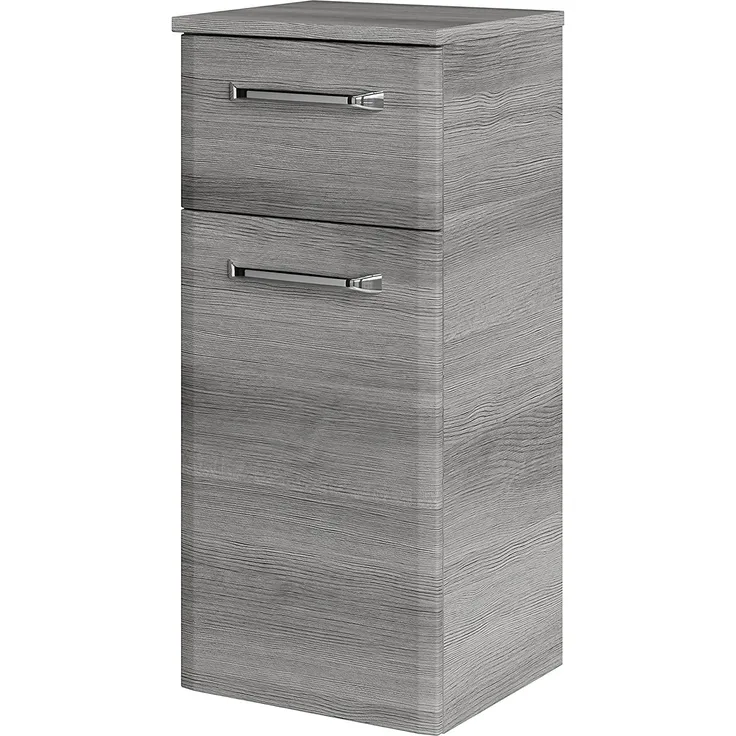 Unterschrank Atlanta / Alika, Holzwerkstoff, Metall, Grau, 30 x 72 x 33 cm