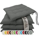 ZOLLNER Stuhlkissen, 40 x 40 x 3 cm, mit Bindebänder, für Indoor und Outdoor