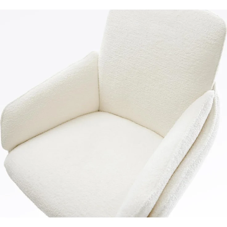 Barstuhl Luan-Flex Bouclé Soft Beige Freischwinger Flach Edelstahl Silberfarben – Bild 5
