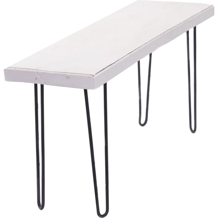 Sitzbank Bohle 120 Mahagoni Massivholz, Metallbeine 06 weiß-landhaus – Bild 5
