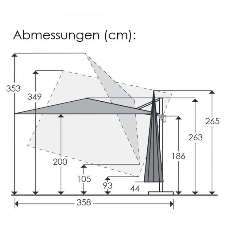 Schneider Schirme Ampelschirm, Rhodos Twist Loft, Grün / Holz, 3x3 m – Bild 3