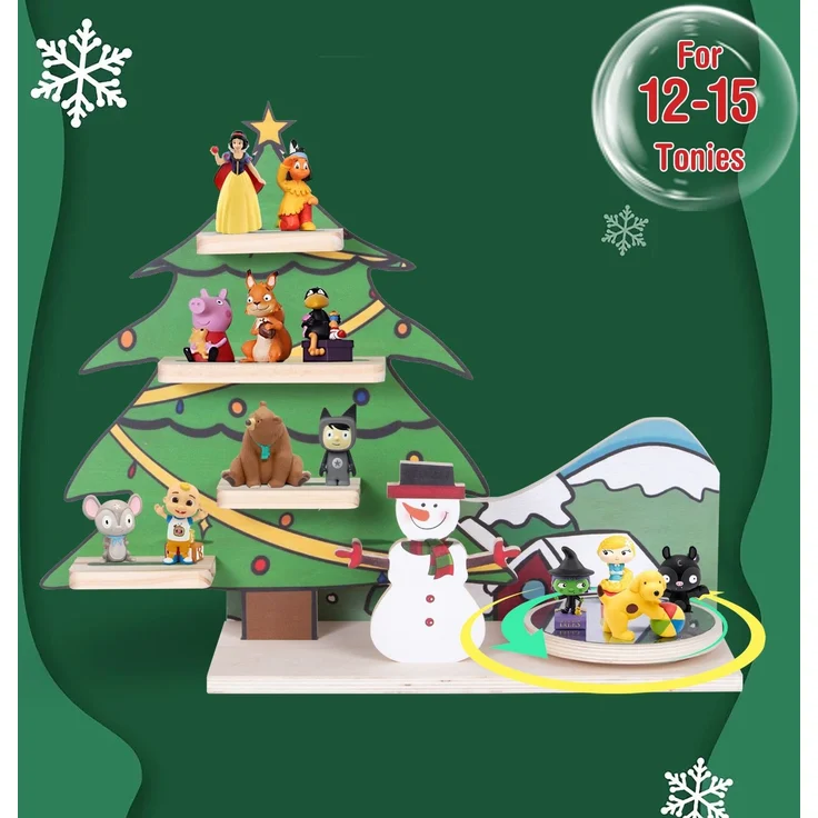 Todeco Tonie-Regal für Toniebox Hörfiguren, mit abnehmbarem Schleudertablett, Magnetische Aufbewahrung für 12-15 Tonie, Freistehende Regale, Kinderregal für Mädchen & Jungen, Weihnachtsdekoration – Bild 8