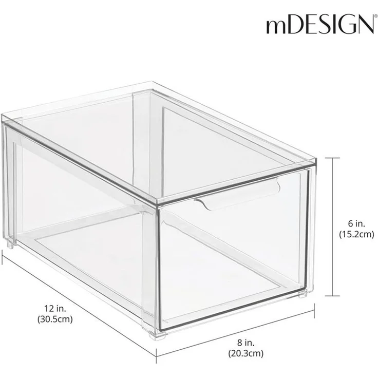 mDesign Aufbewahrungsbox Organizer Schubladenbox 4er-Set stapelbar Transparent – Bild 2