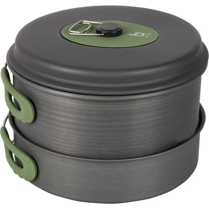 Bo-Camp Topf-Set Alu Kochset 4teilig Camping Koch, Geschirr Topf Antihaft Pfanne Stapelbar – Bild 2