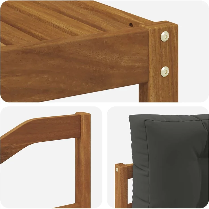 vidaXL Outdoor-Sofagarnitur 4 stk. 4-Sitzer Natur und Anthrazit 3367420 – Bild 5