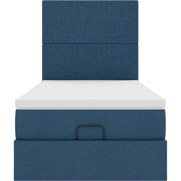 vidaXL Ottomane Bett mit Matratze & LEDs Blau 90x200 cm Stoff 3313898 – Bild 6