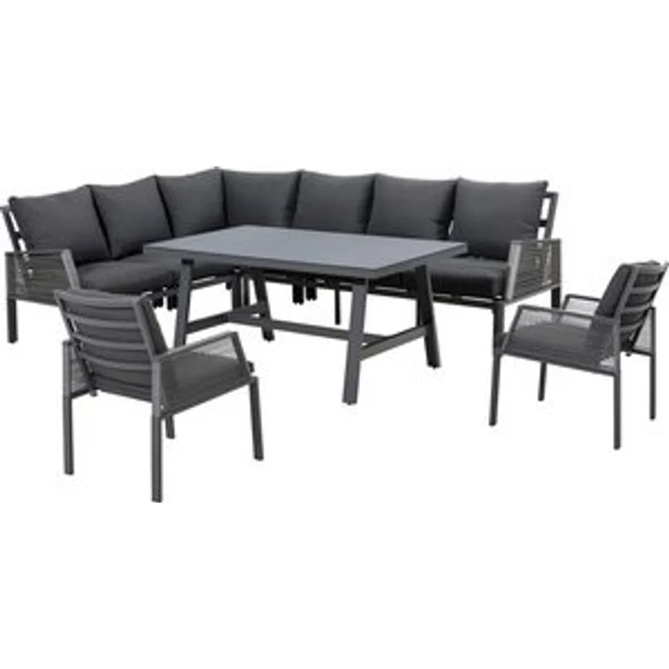 Primaster 'Girona' Gartenmöbel-Set für 8 Personen, Aluminiumgestell / Polyester grau – Bild 4