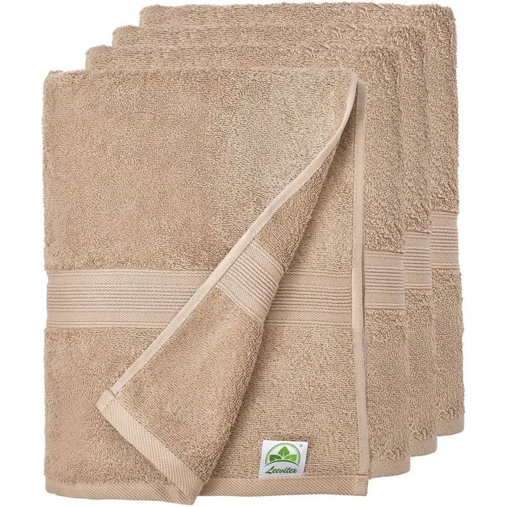 leevitex® Handtuch Frottee 4er Set, 50 x 100 cm, hochwertig verarbeitet & fusselfrei – Bild 2