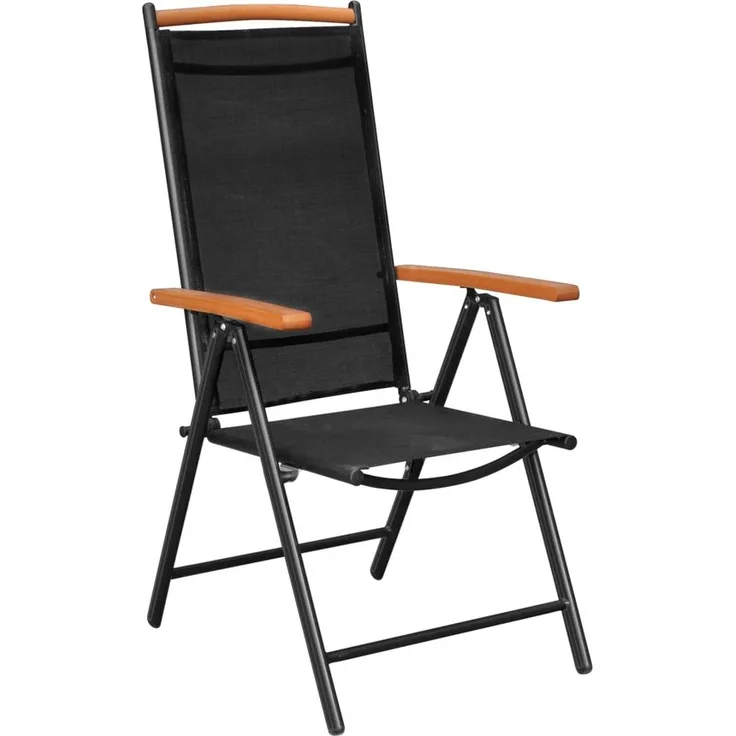 vidaXL Gartenstühle Klappbar 6 Stk. Textilene Schwarz 312187