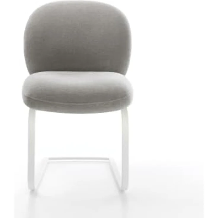 Freischwinger Nube-Flex Strukturstoff Soft Grau Freischwinger flach Weiß Taschenfederkern – Bild 4