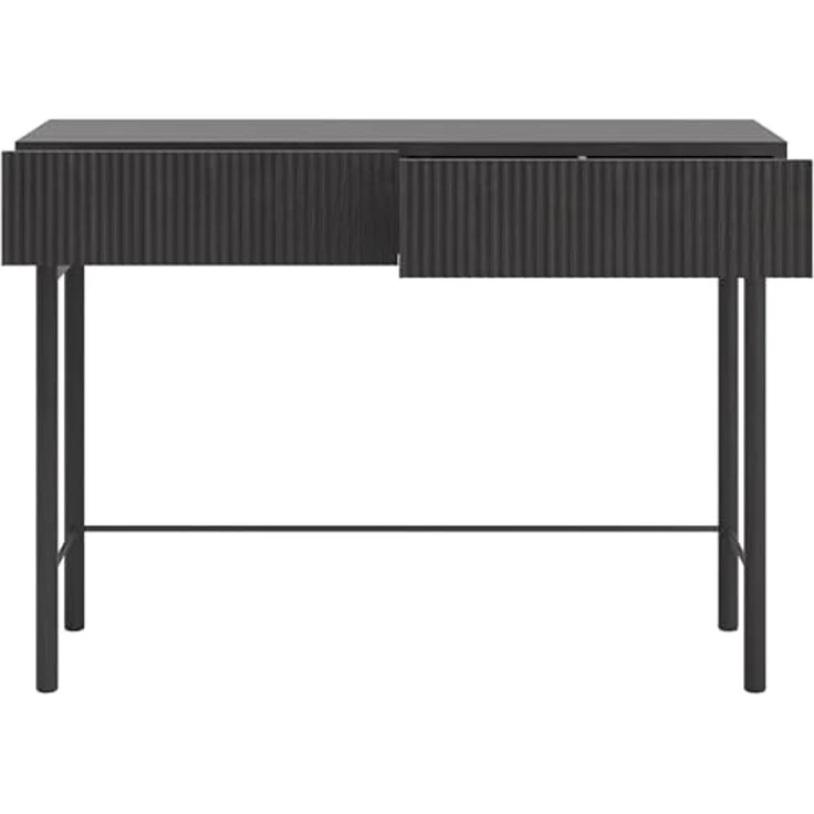 Selsey 'Nolie' Schminktisch mit 2 Schubladen, Holzoptik Esche schwarz, ca. 79 x 110 x 40 cm – Bild 4