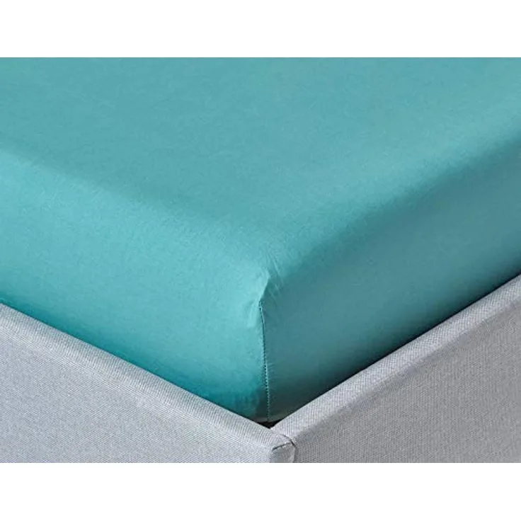 Homescapes Perkal-Spannbettlaken, 120 x 190 cm, Grün, 100% ägyptische Baumwolle, Oeko-Tex® zertifiziert, hypoallergen, für empfindliche Haut