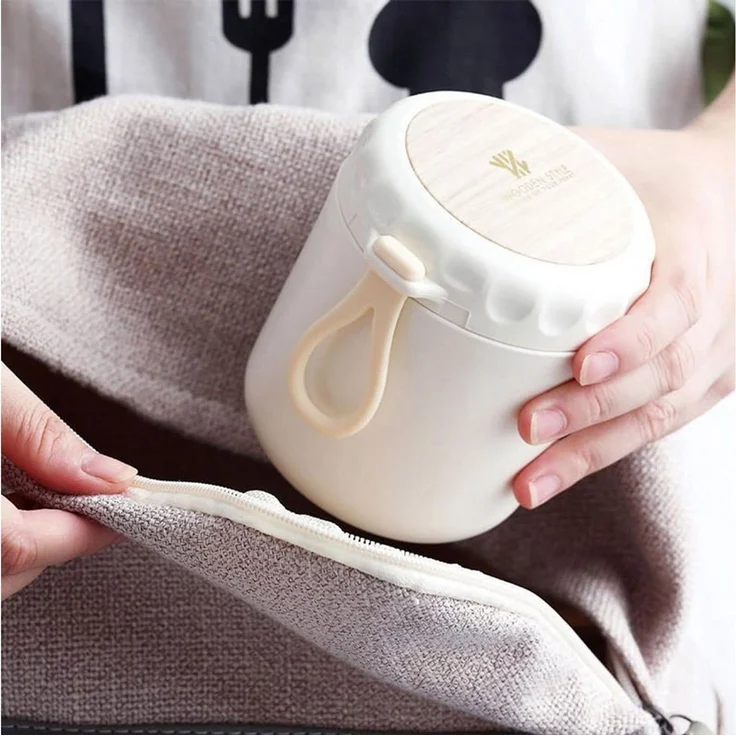 Coonoor Thermobehälter Edelstahl, 400ml Warmhaltebehälter Essen Lunchbox Löffel, Edelstahl, Edelstahl, für Suppen, Speisen, Müsli – Bild 4