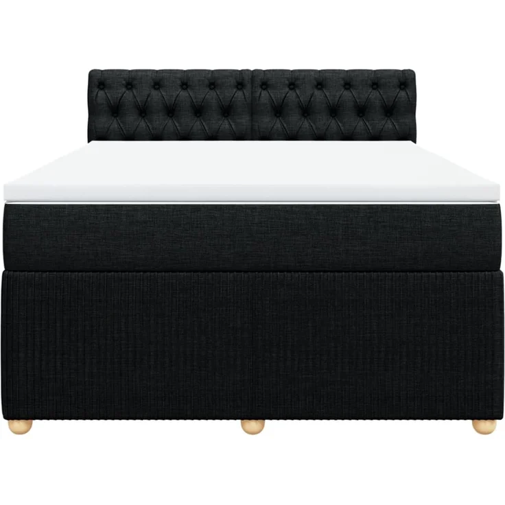 vidaXL Boxspringbett mit Matratze Schwarz 140x190 cm Stoff 3289760 – Bild 6