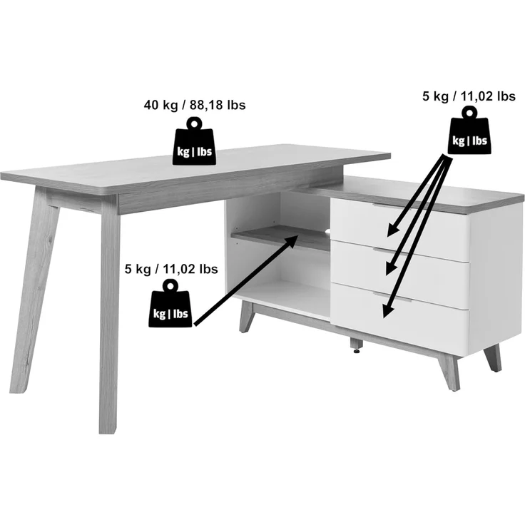 Jahnke Eckschreibtisch Libre D 240 E Montana Eiche – Bild 12