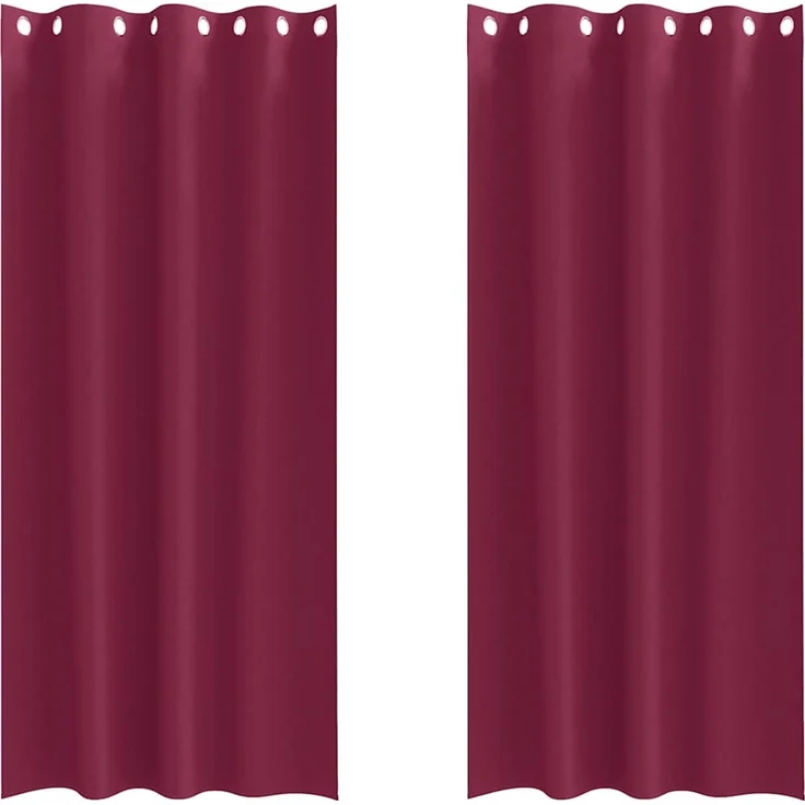 vidaXL Verdunkelungs-Vorhänge mit Ringen 2 stk. Weinrot 245 x 140 cm 4107356 – Bild 2