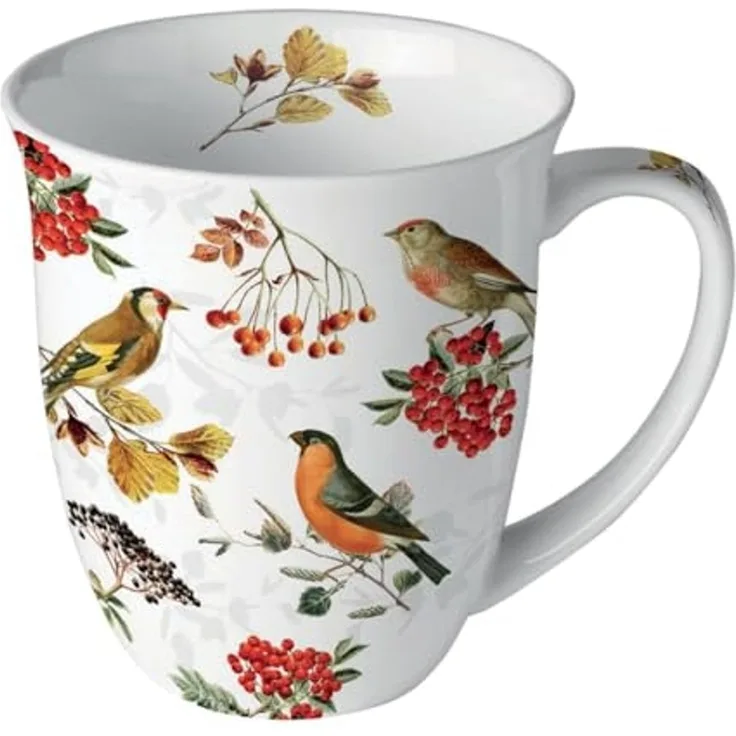 Ambiente Luxury Paper Products Becher Blumen, Pflanzen, Pfingstrosen, Rosen, Mug Tee/Kaffee Tasse, Porzellan, Sommmer/Frühling Motive - Ideal Als Geschenk