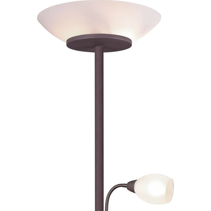 Stehleuchte, Glas, weiß, Flexoarm, rost, H 180 cm – Bild 9