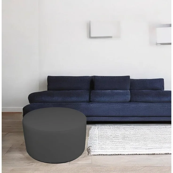 Talamo Italia - Pouf Abanera, Mehrzwecksessel, Sitzsack, Hockerhocker, Made in Italy, 79x79 h42 cm, Dunkelgrau