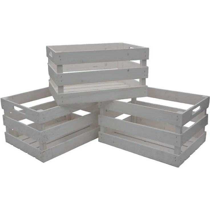 UNUS HOME Dekokiste Holzkiste Weiß 3er Set – Bild 2